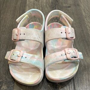 Cat & Jack Pink and Blue Sandals with Buckle Detail